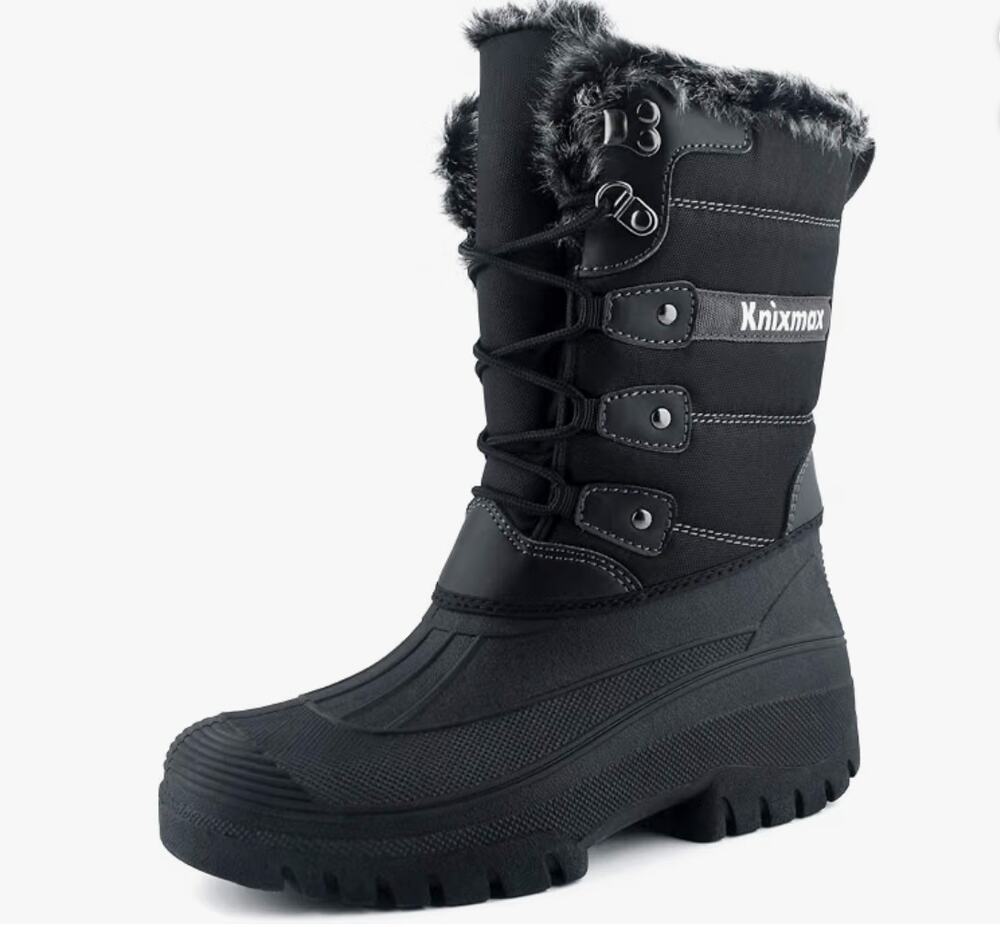 Knixmax Women's Waterproof Mid-Calf Winter Snow Boots size 7